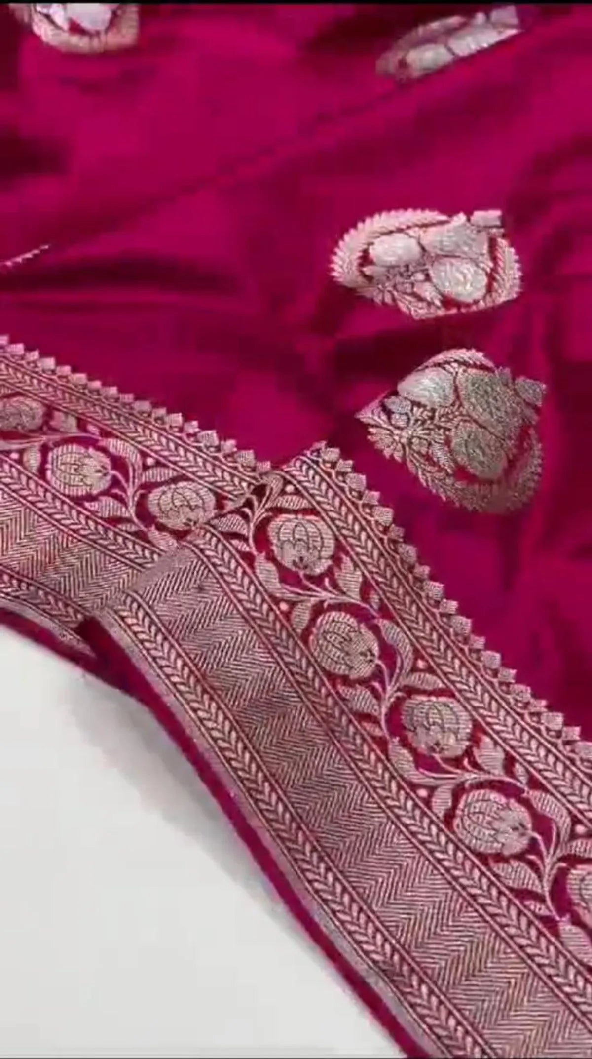 Magenta Pink Katan Silk Partywear Saree For Women