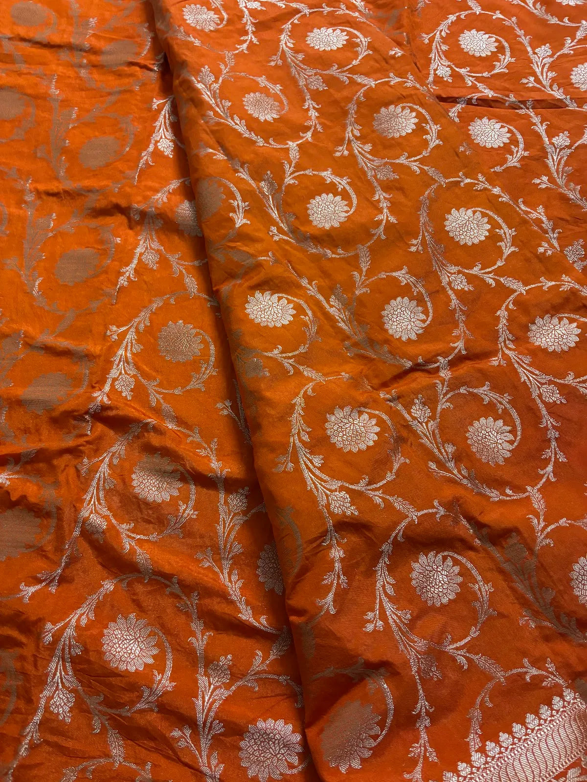 Mashroo Orange Soft Organza Partywear Saree For Women