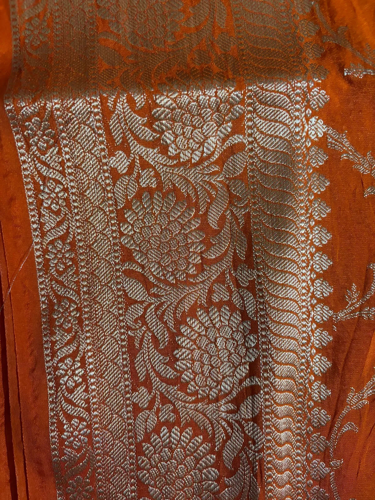 Mashroo Orange Soft Organza Partywear Saree For Women