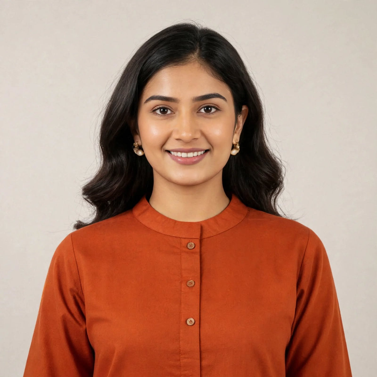 Rust Cotton Partywear Coord Set For Women