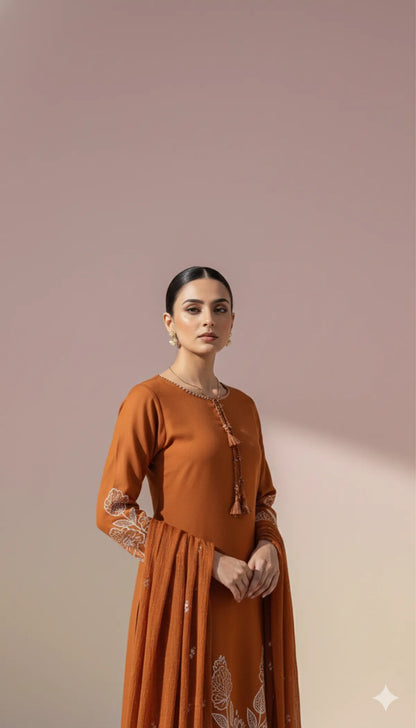 RUST SOFT COTTON 3pc FOR WOMEN
