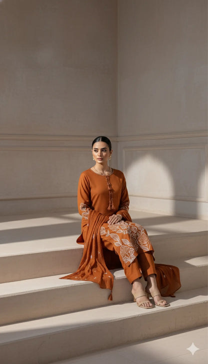 RUST SOFT COTTON 3pc FOR WOMEN