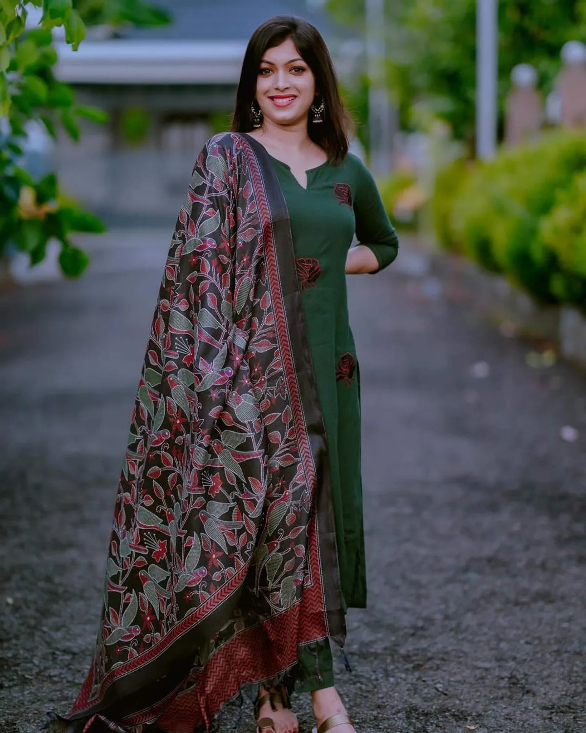 GREEN SOFT COTTON 3PC SET FOR WOMEN