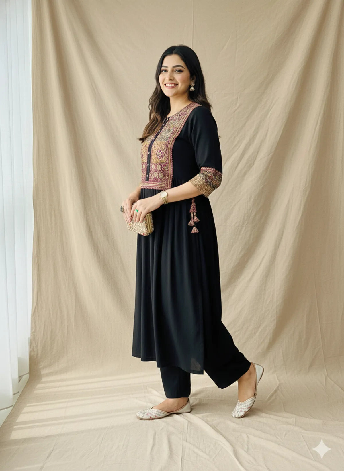 BLACK SOFT COTTON 2PC FOR WOMEN