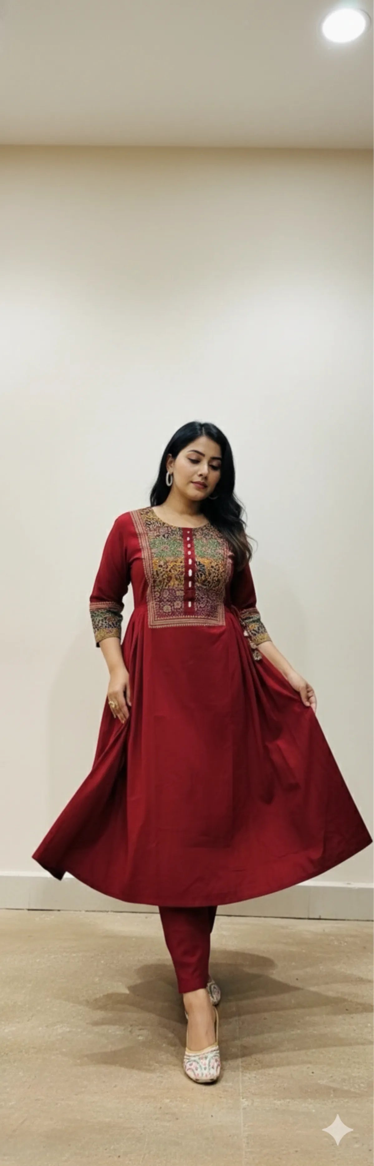RED SOFT COTTON 2PC FOR WOMEN