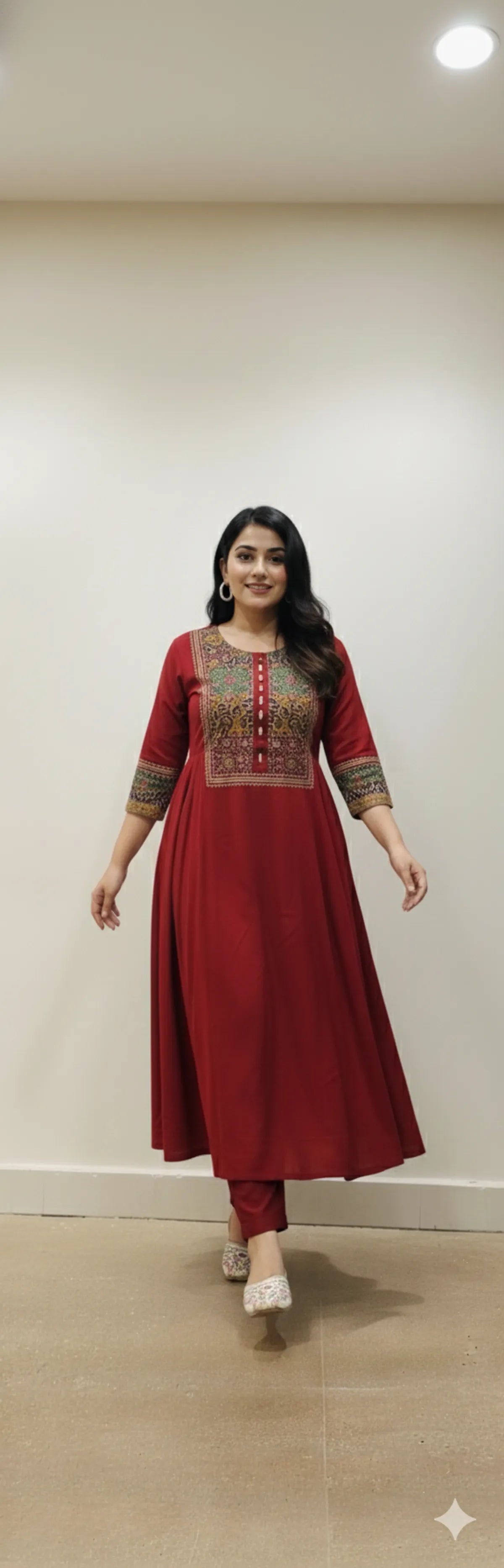 RED SOFT COTTON 2PC FOR WOMEN