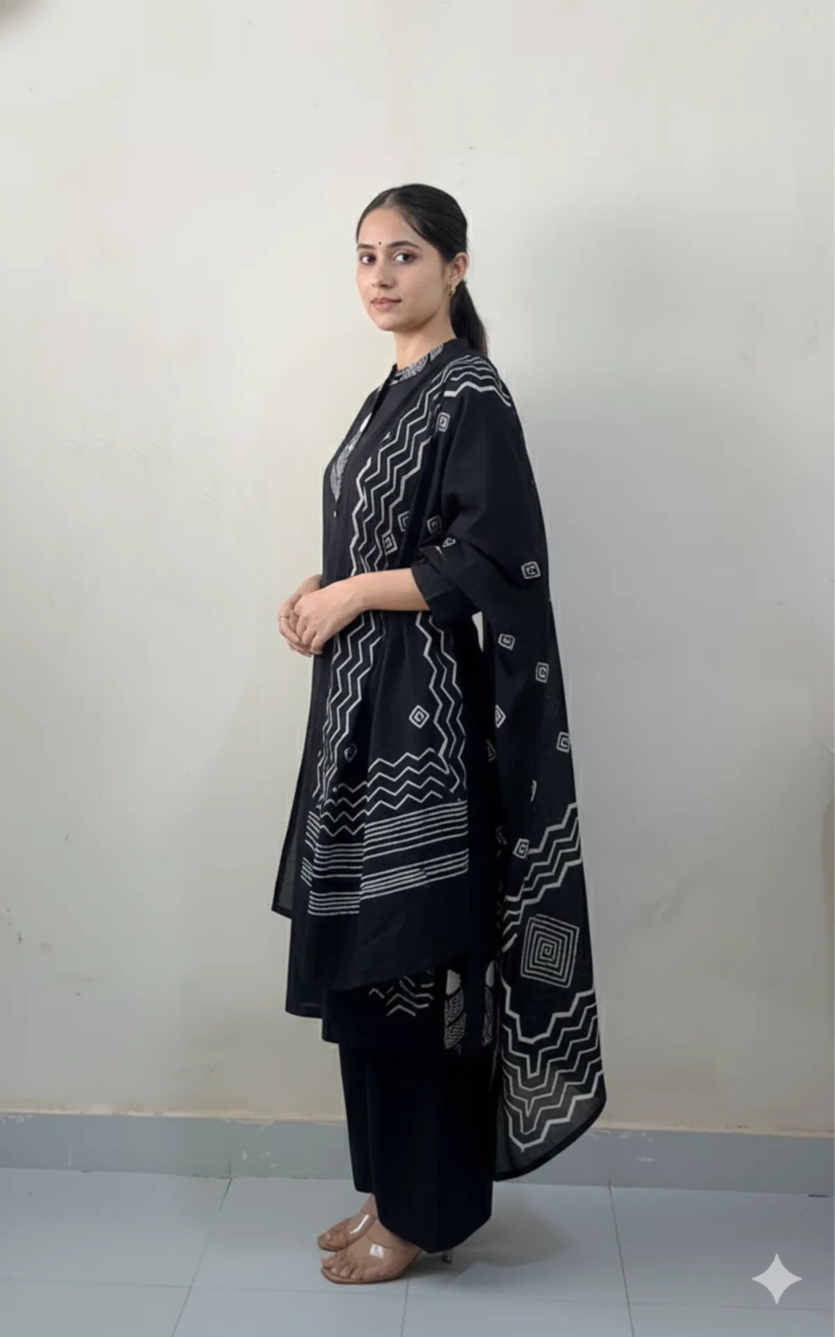BLACK SOFT COTTON 3PC FOR WOMEN