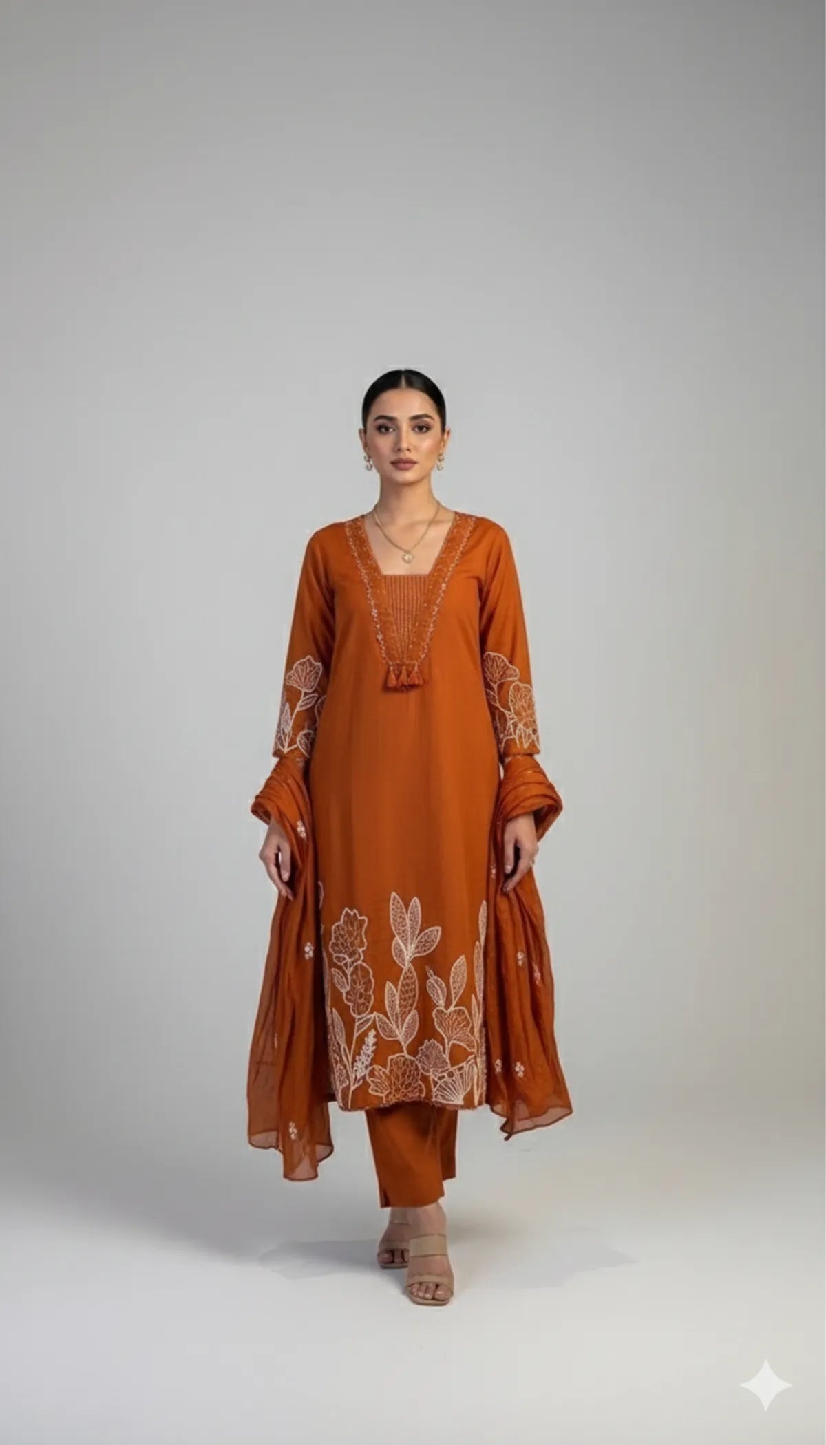 RUST SOFT COTTON 3pc FOR WOMEN