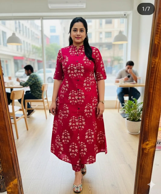 PINK SOFT COTTON COORD FOR WOMEN