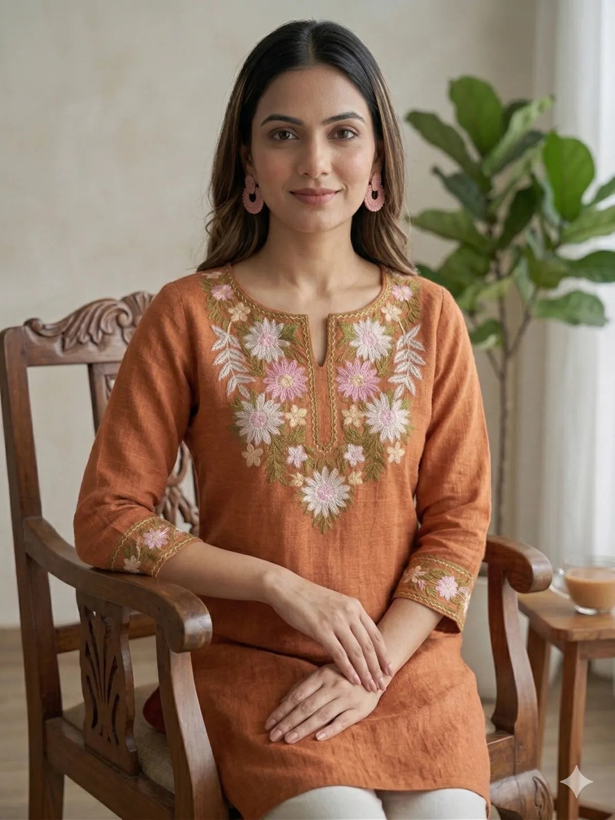 ORANGE SOFT COTTON CO-ORD SET FOR WOMEN