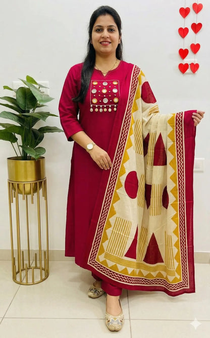 PINK SOFT COTTON 3PC SET FOR WOMEN