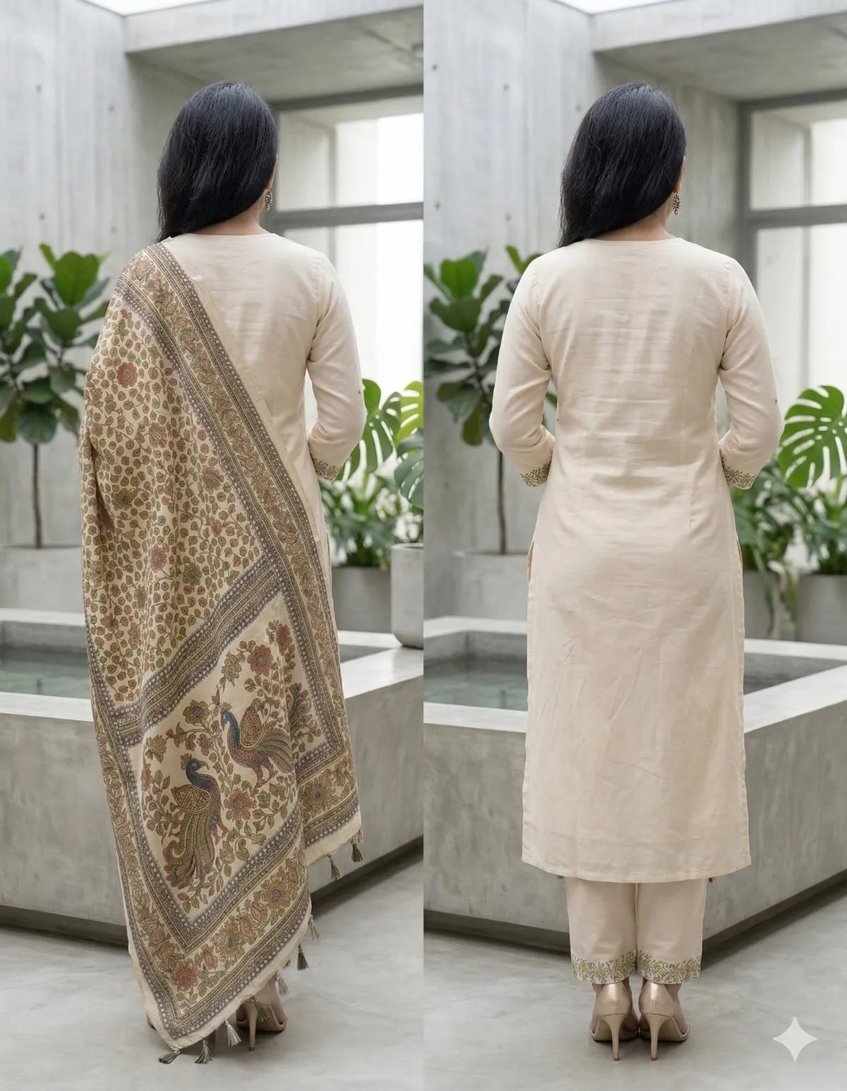 WHITE SOFT COTTON 3PC SET FOR WOMEN