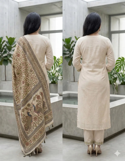 WHITE SOFT COTTON 3PC SET FOR WOMEN
