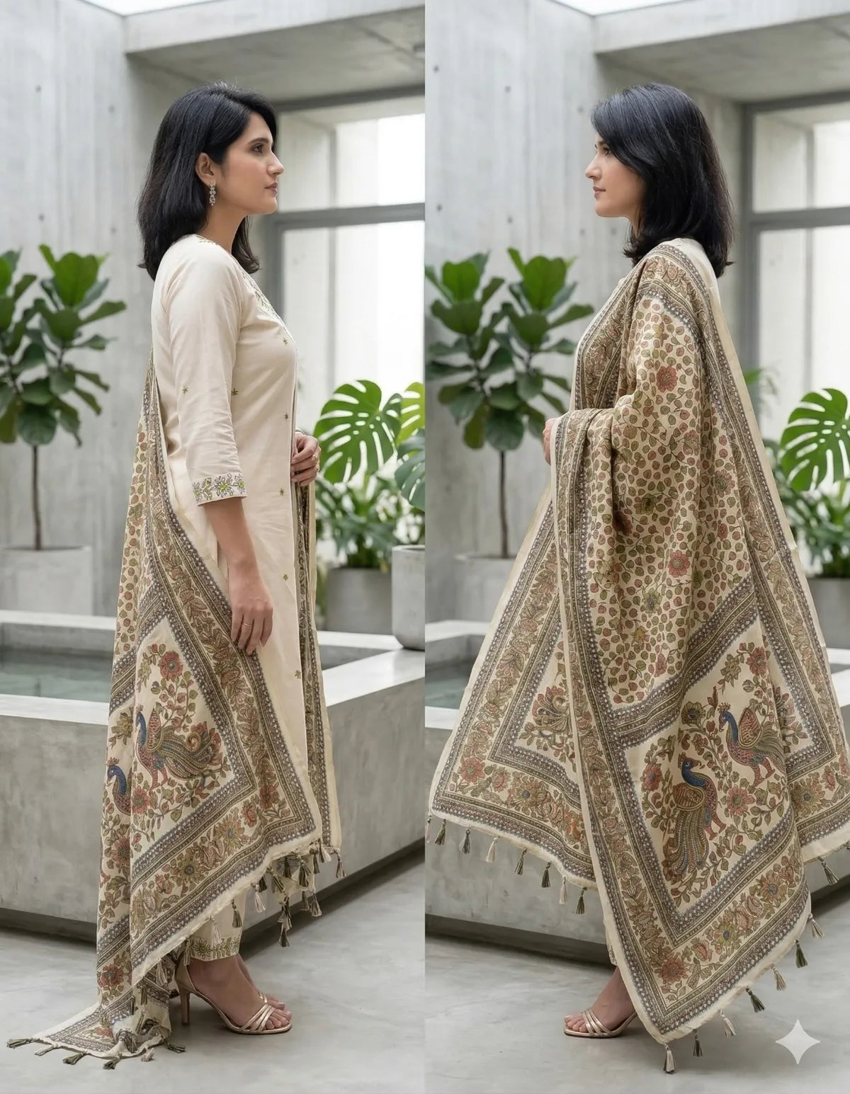 WHITE SOFT COTTON 3PC SET FOR WOMEN