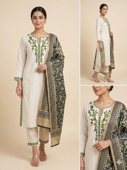 White SOFT COTTON 3PC SET FOR WOMEN