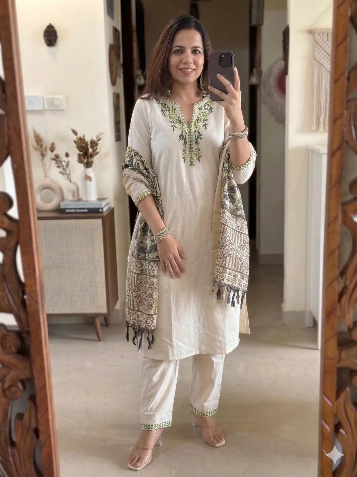 White SOFT COTTON 3PC SET FOR WOMEN