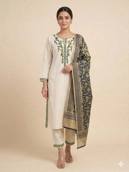 White SOFT COTTON 3PC SET FOR WOMEN