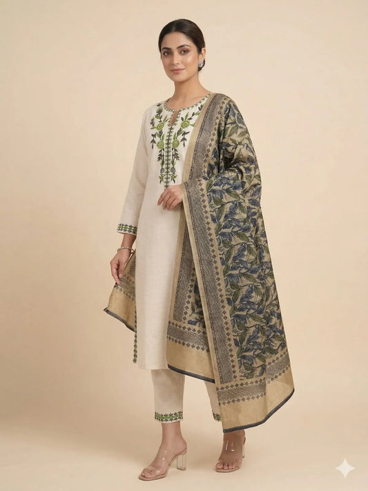 White SOFT COTTON 3PC SET FOR WOMEN