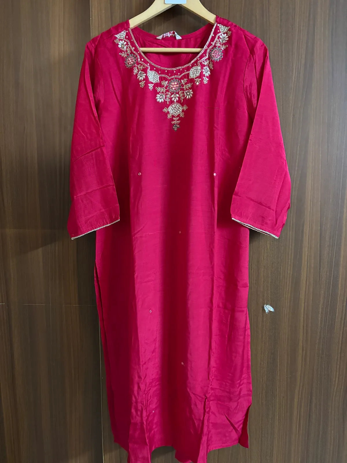 Pink Silk Cotton Partywear Suit Set For Women
