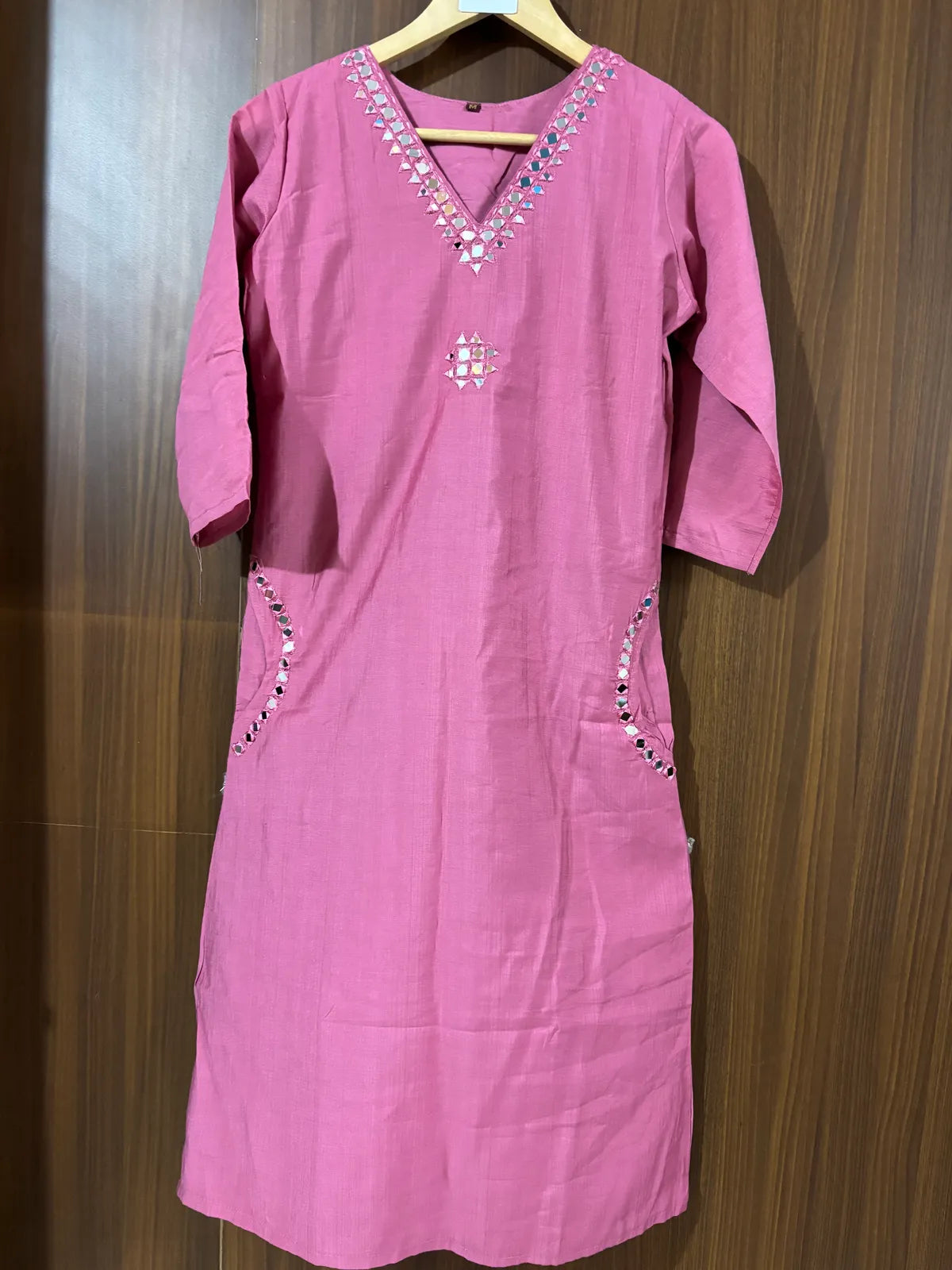 PInk Cotton Partywear 2pc Suit Set For Women