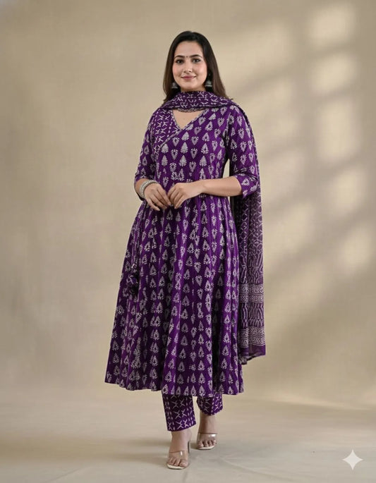 PURPLE SOFT COTTON 3pc FOR WOMEN