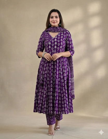 PURPLE SOFT COTTON 3pc FOR WOMEN