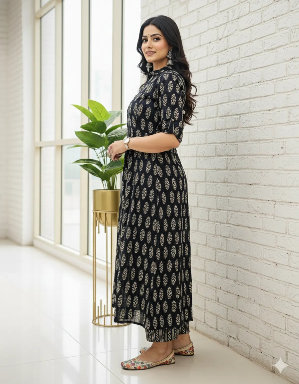 BLACK SOFT COTTON 2PC FOR WOMEN
