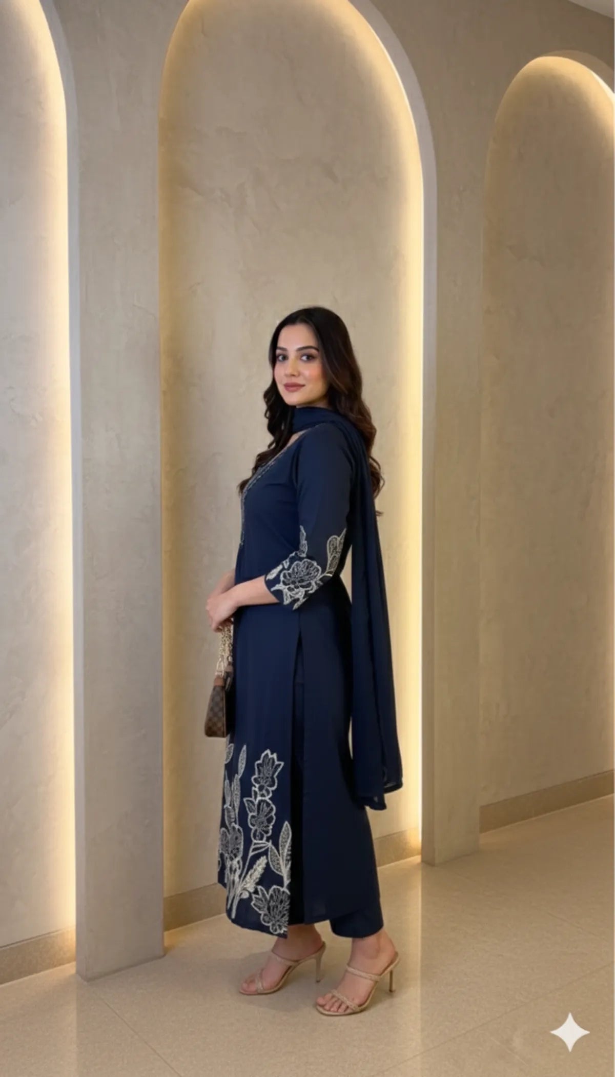 DARK BLUE SOFT COTTON 3pc FOR WOMEN