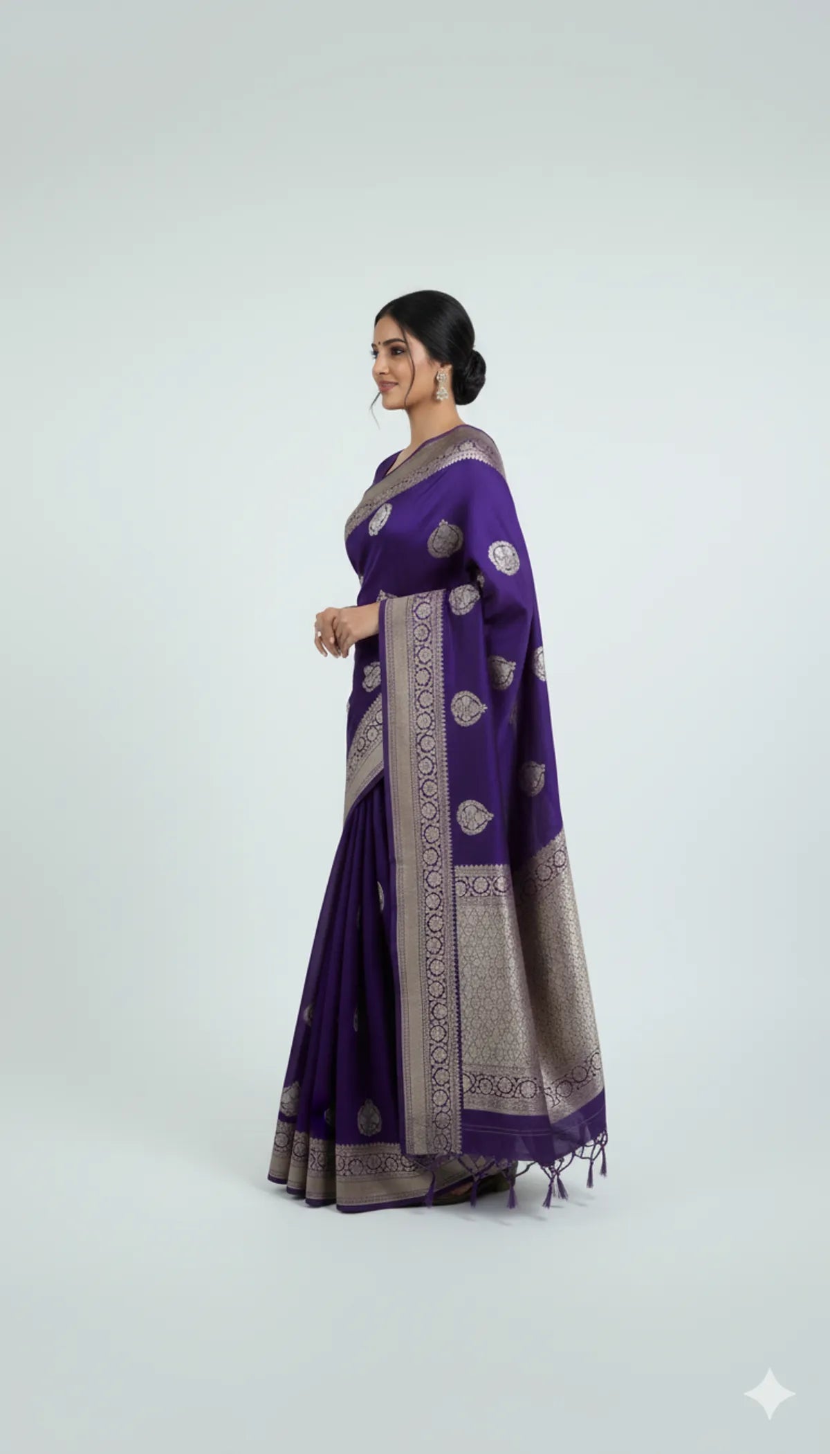 Purple Katan Silk Partywear Saree For Women