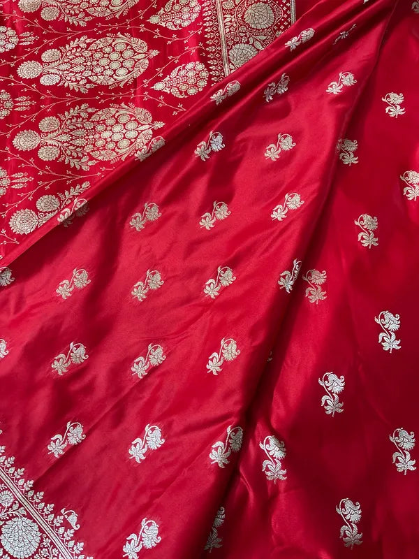 Classic Red & Gold Banarasi Saree For Women