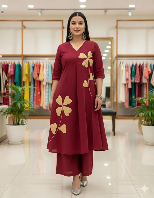 MAROON SOFT COTTON 2pc FOR WOMEN