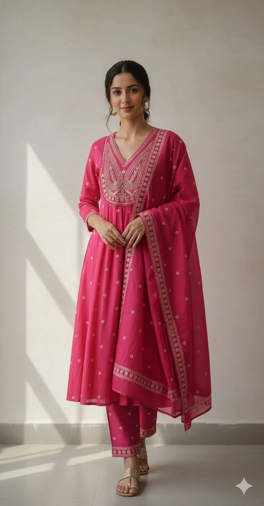 Pink SOFT COTTON 3pc FOR WOMEN