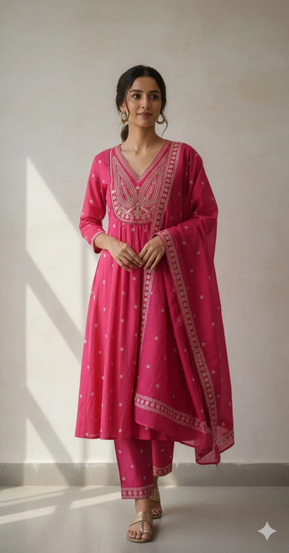 Pink SOFT COTTON 3pc FOR WOMEN